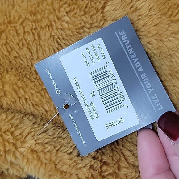 Eddie Bauer Quest Plush Fleece 1/4 Zip Mustard Pullover New With tags - Picture 9 of 9